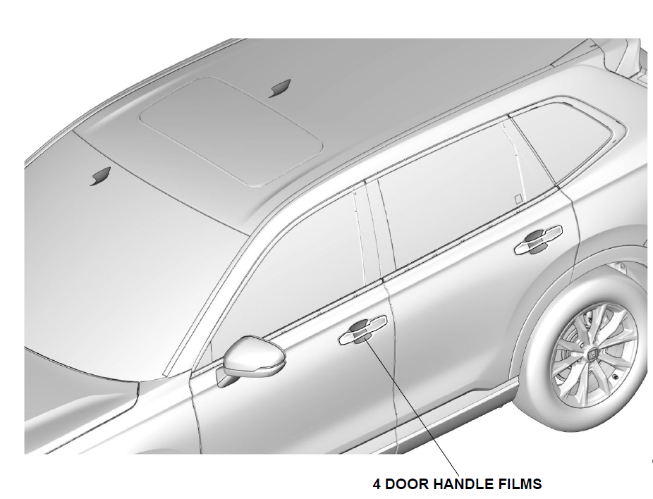 2023-2024 Genuine Honda CR-V Door Handle Film w/PT Solution - 08P48-3A0-100