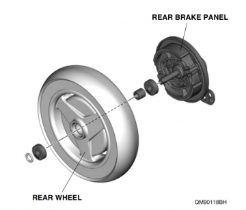 Motocompacto Rear Wheel Assembly w/Brakes