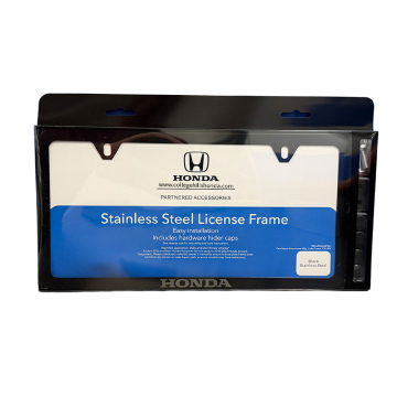 Honda Slim Black Stainless Steel License Plate Frame