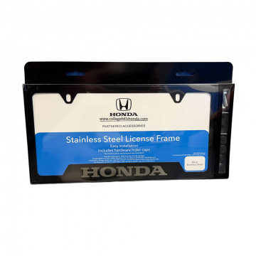 Honda Wide Black Stainless Steel License Plate Frame